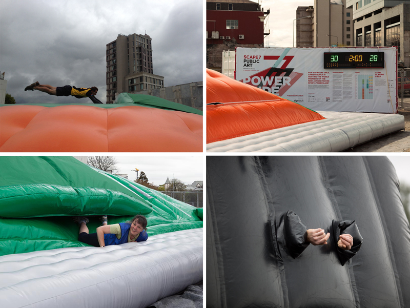 David Cross, Level Playing Field, 2013, performance, inflatable structure, image courtesy the artist