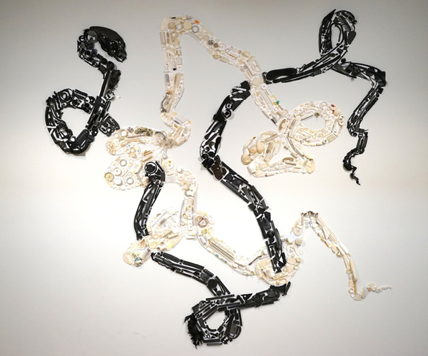 Newer Laocoon (voice of warning)  2015, vagrant ocean plastic from Greece, California, Alaska, Hawaii, and Costa Rica