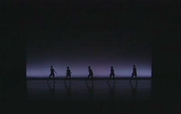 Screenshot from recording of The Disco Project, 1995. Image courtesy of Neil Greenberg and the Jerome Robbins Archive of the Recorded Moving Image of the Dance Collection of the NYPL.