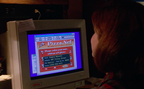 Irwin Winkler, The Net (still depicting Angela Bennett ordering pizza), 1995.