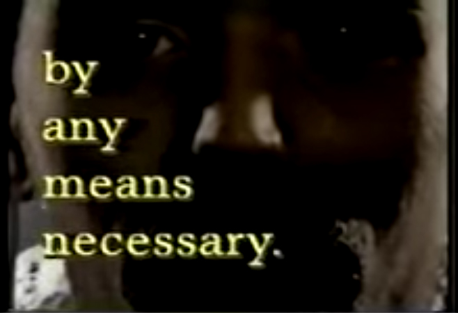 James Wentzy, By Any Means Necessary, 1994, Video still. Image courtesy of the artist. 