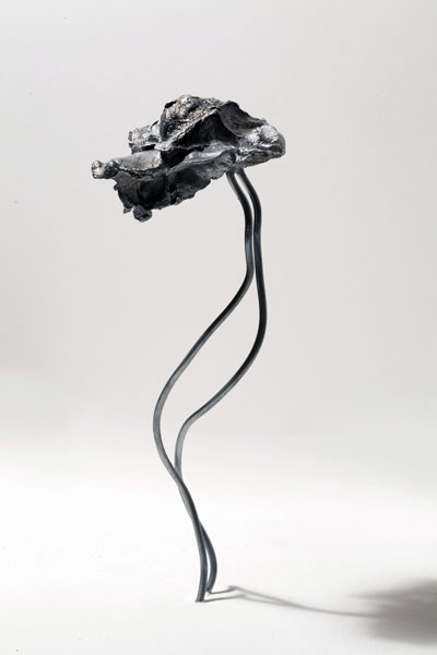 Adrian Göllner, An explosion 1/500,000,000th the power of the first atomic bomb, 2016, aluminum, 7.75 x 2.75 x 2.75”. Image courtesy of the artist.