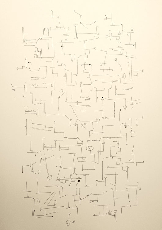 Rebecca Noone, The Directions I Collected, 2017. Pen on Paper.  Permission of the Artist.