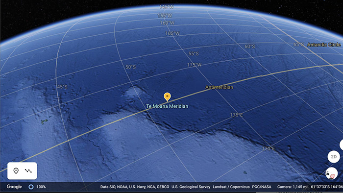 Te Moana Meridian Google Earth coordinates