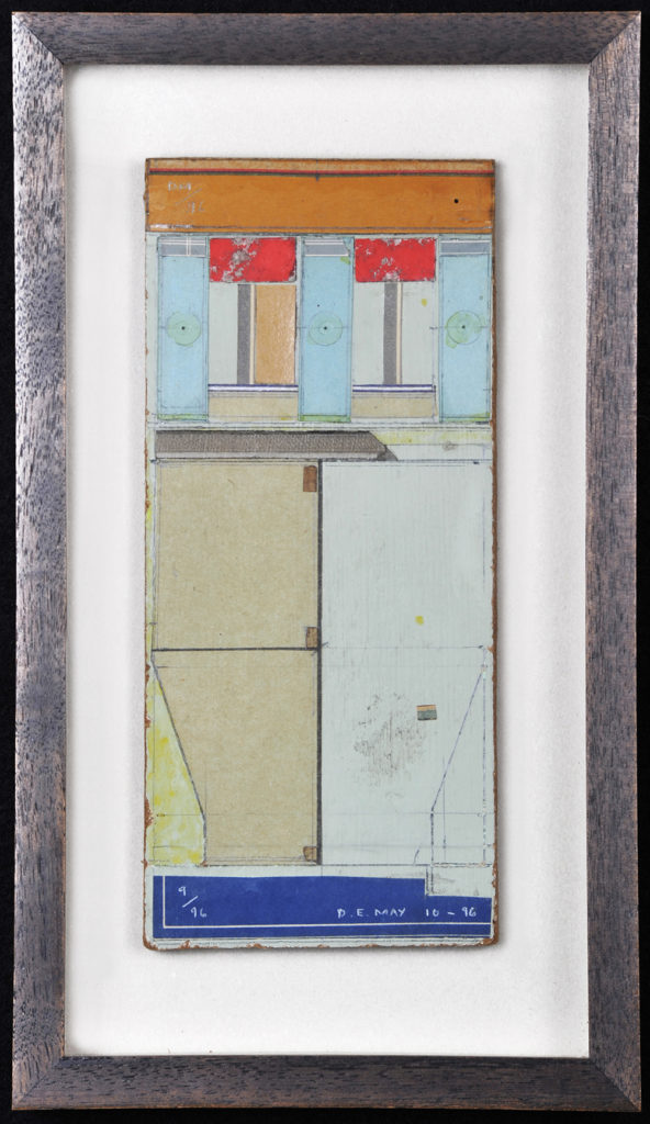 Figure 2 D. E. May Untitled  1996 Mixed Media 7.875 x 3.5 x .375 inches unframed Collection of the Hallie Ford Museum of Art, Willamette University, Salem, Oregon Gift of Leo K. Michelson