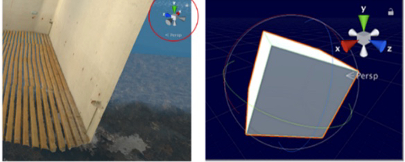 (fig. 6) Malcolm Doidge, Perspective view of Cartesian space, 2021, GUI screenshot of game engine. Image courtesy the artist.